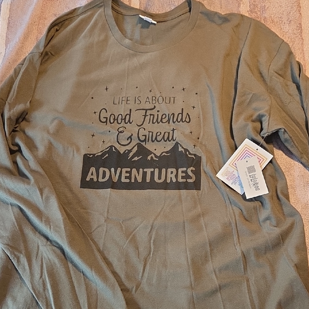 LuLaRoe Olive Green Adventure Long Sleeve Tee